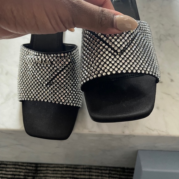 Authentic New Never Worn Prada Calzature Donna Sandals with Crystals - Picture 5 of 10